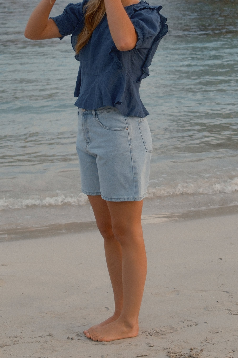 MID THIGH SHORT VALMY LIGHT DENIM