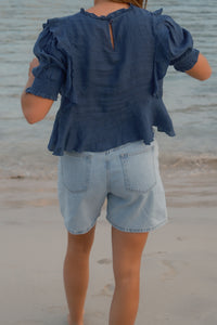 MID THIGH SHORT VALMY LIGHT DENIM
