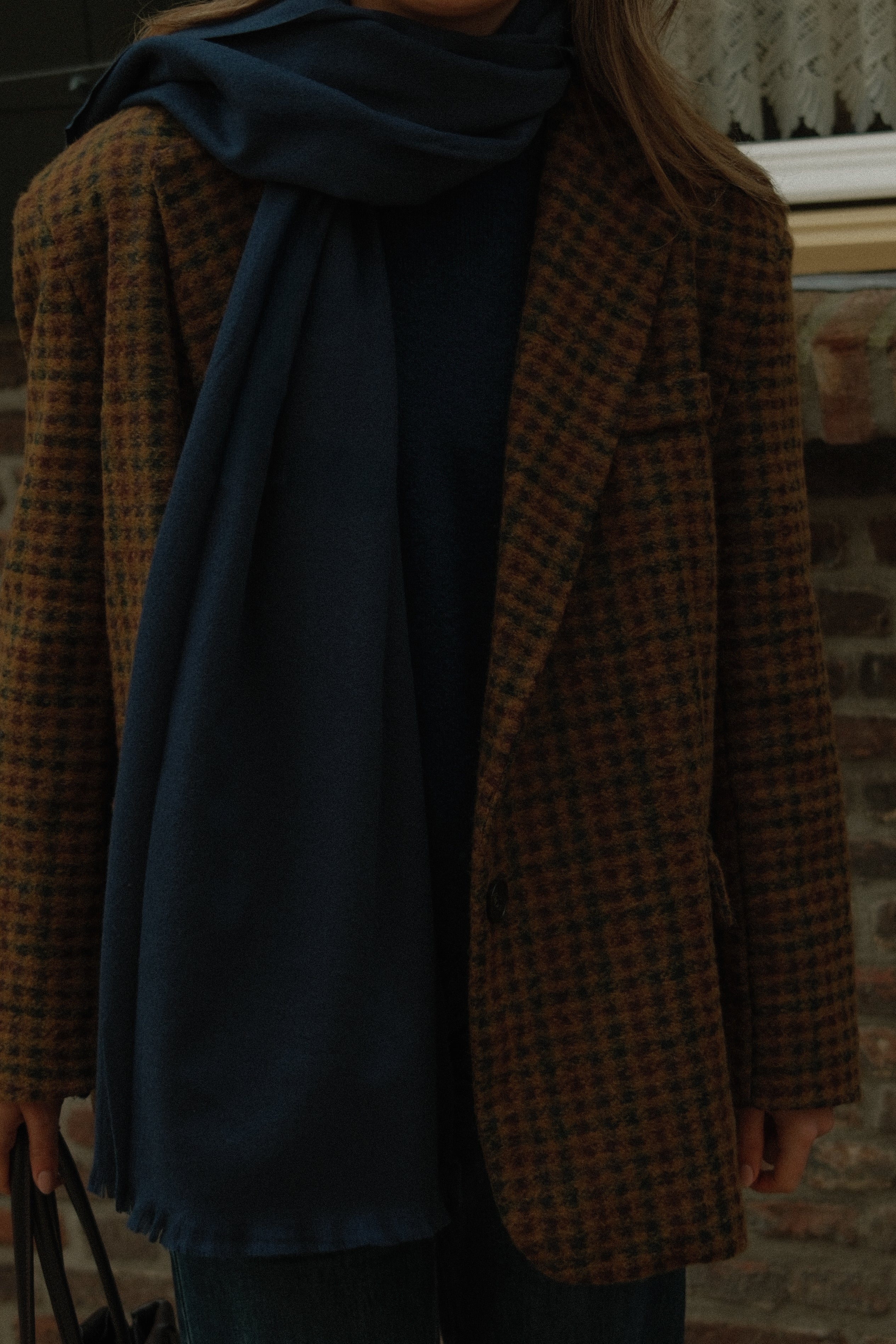 CASHMERE MIX ESSENTIAL SCARF NAVY