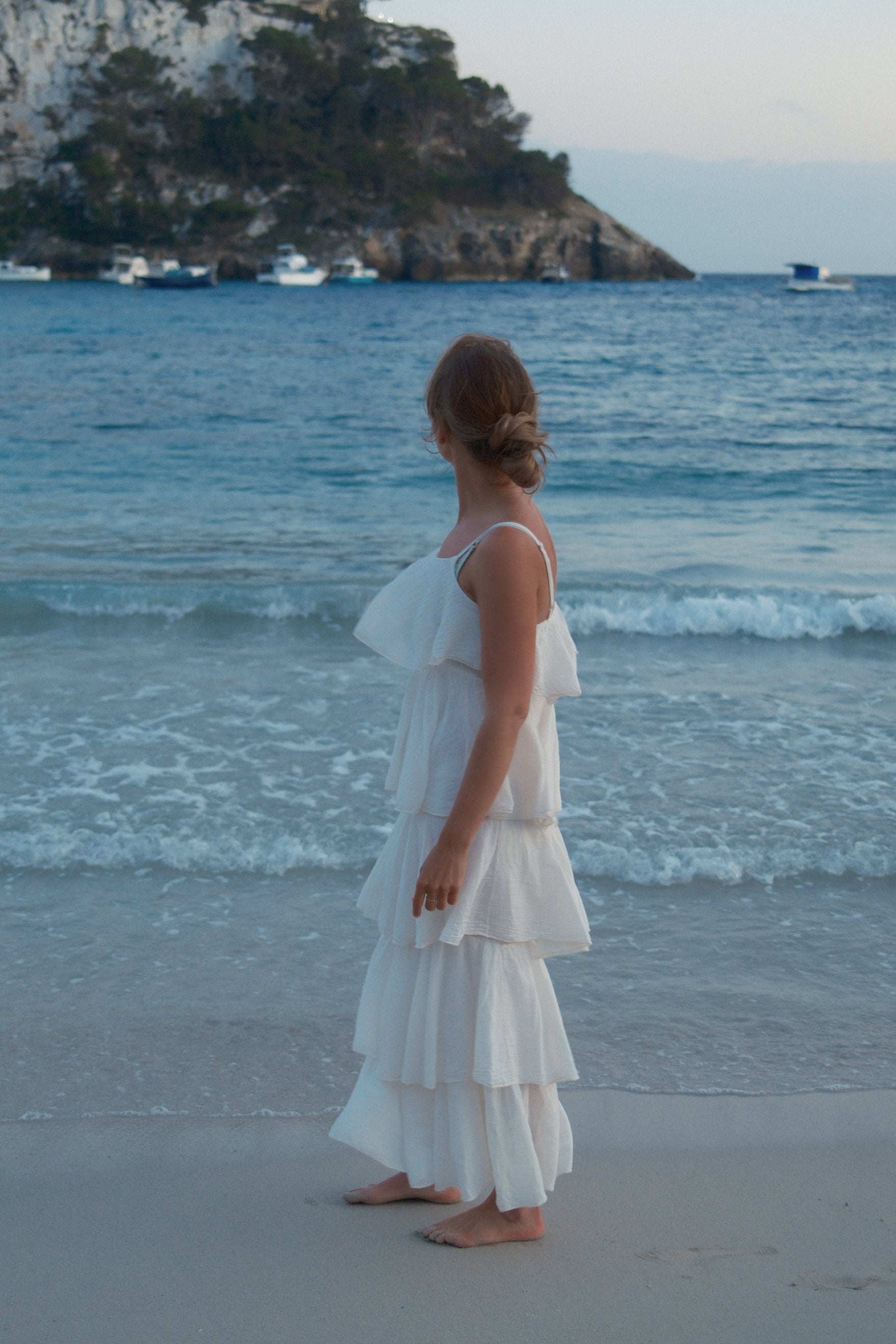 VOLANT MAXI DRESS ECRU