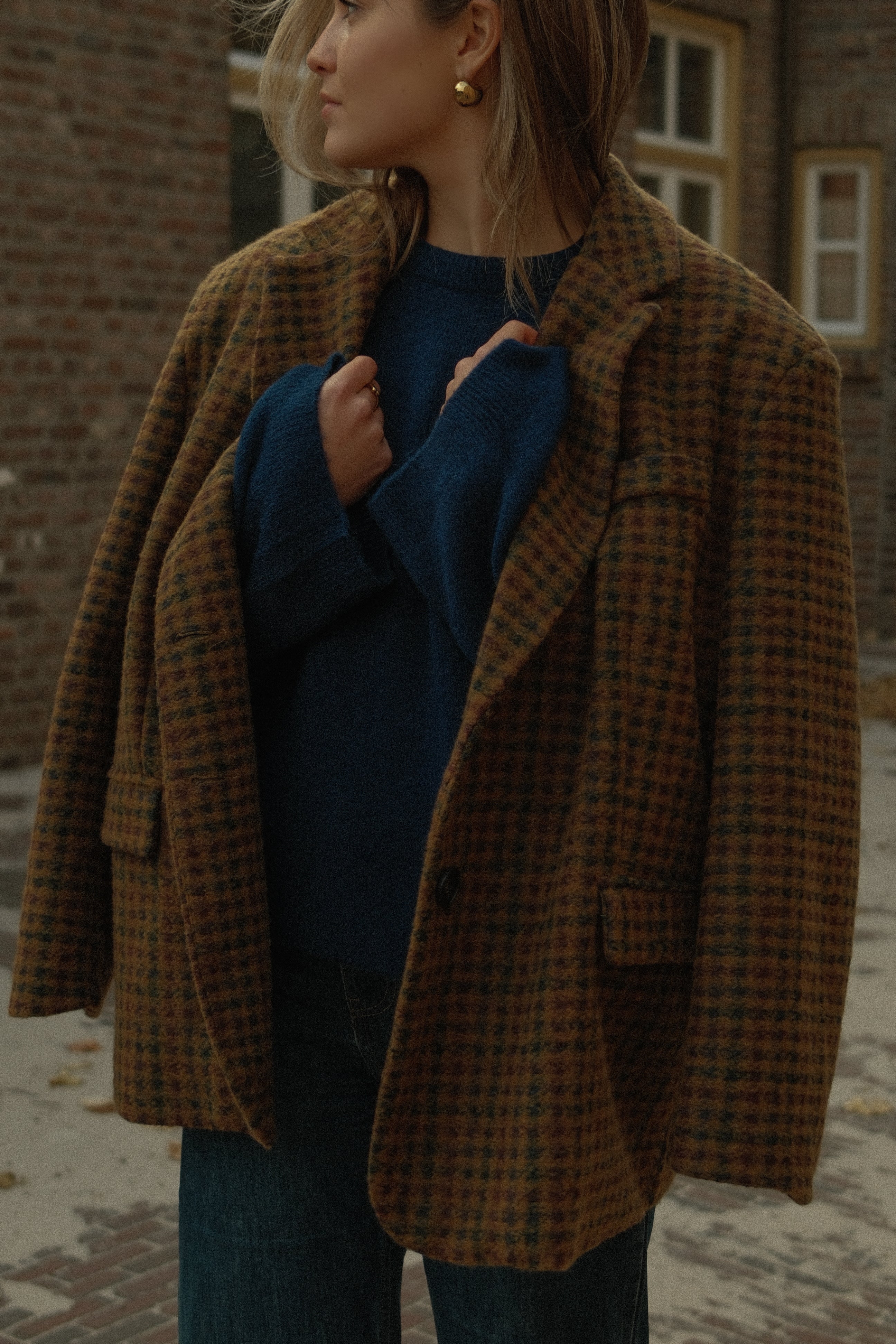 OVERSIZED CHECKED WOOLMIX BLAZER