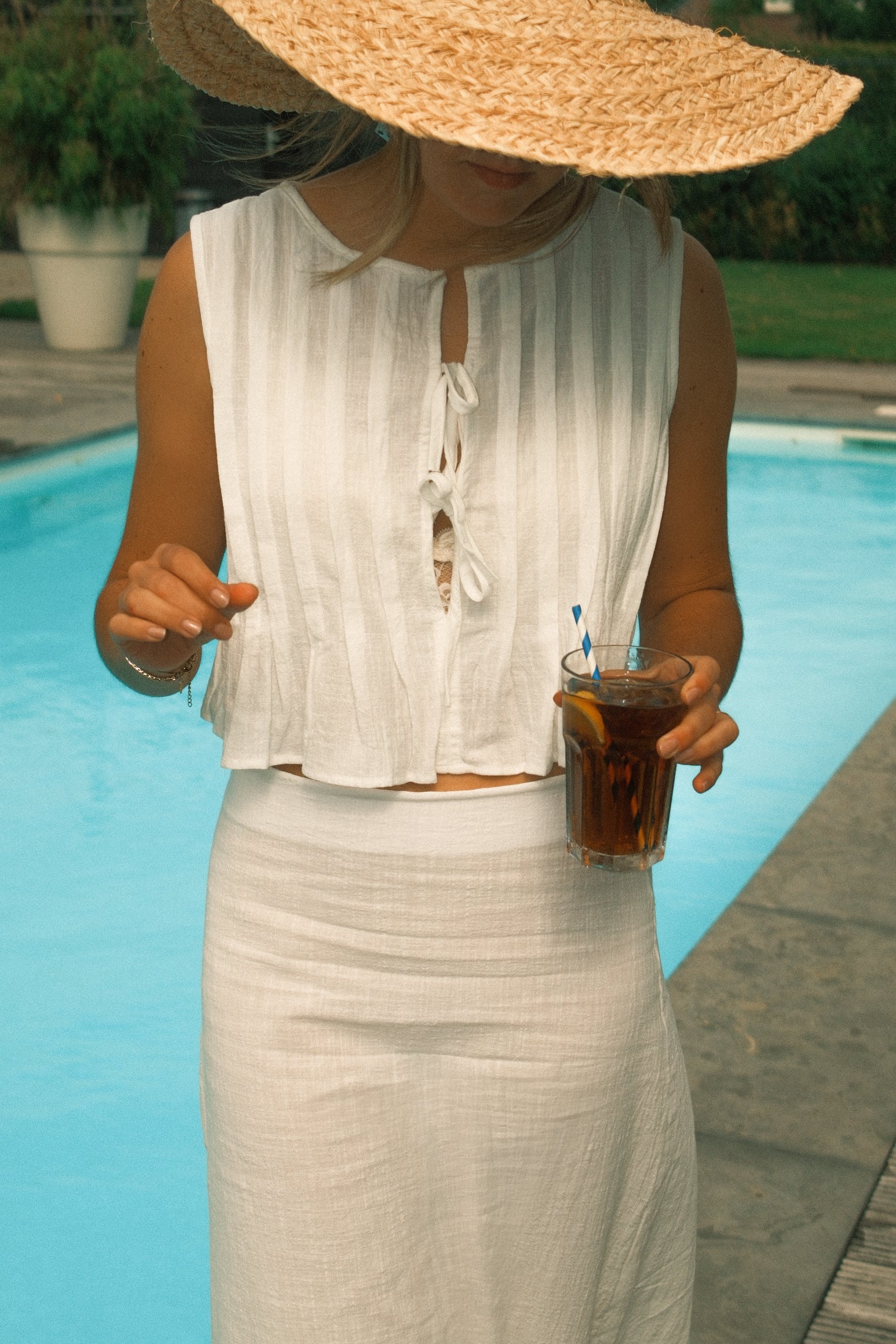 MEREDITH BLAKE LINNEN SKIRT WHITE (SET)