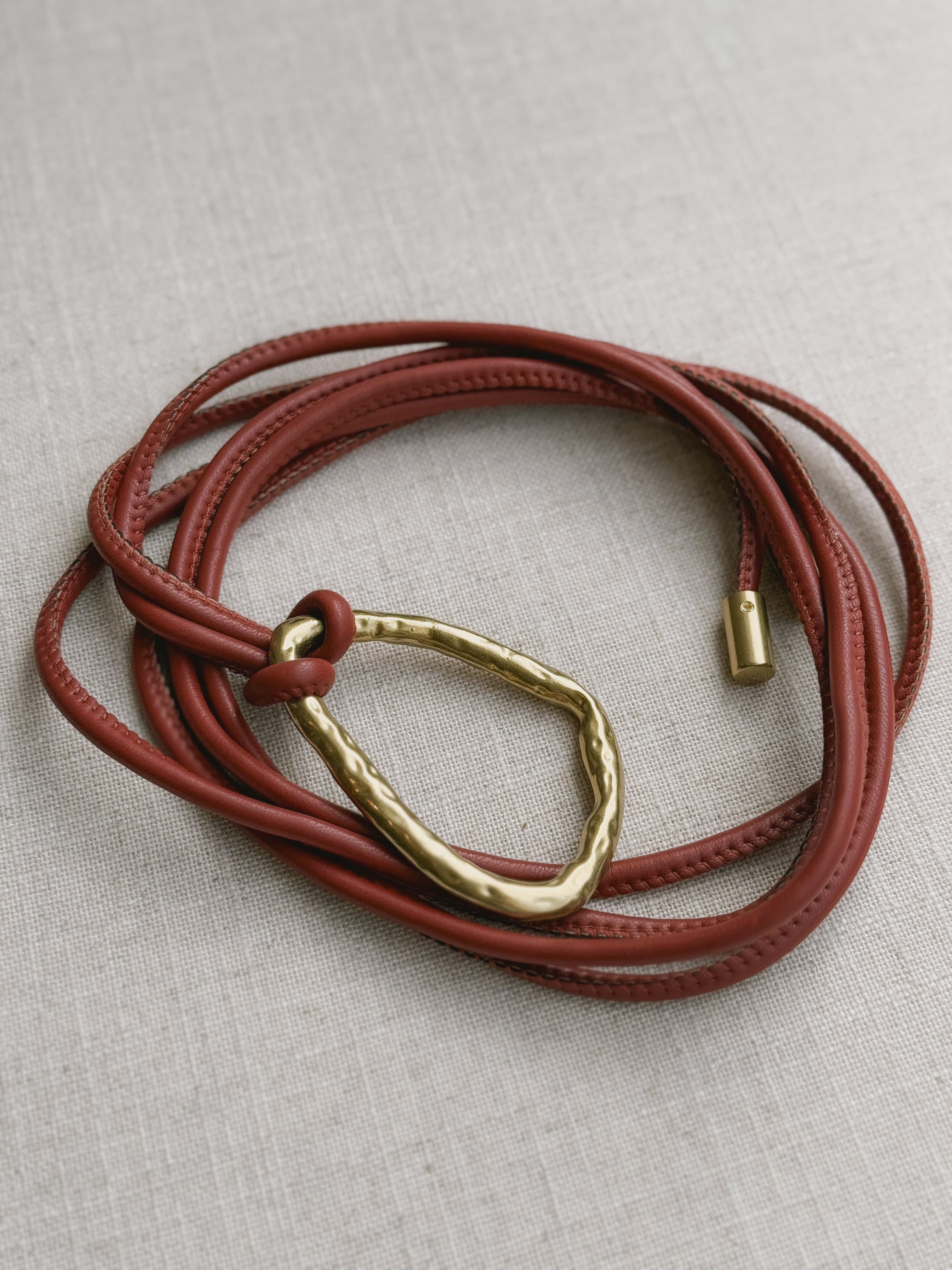 LIBRA BELT WITH ADJUSTABLE CORD BORDEAUX