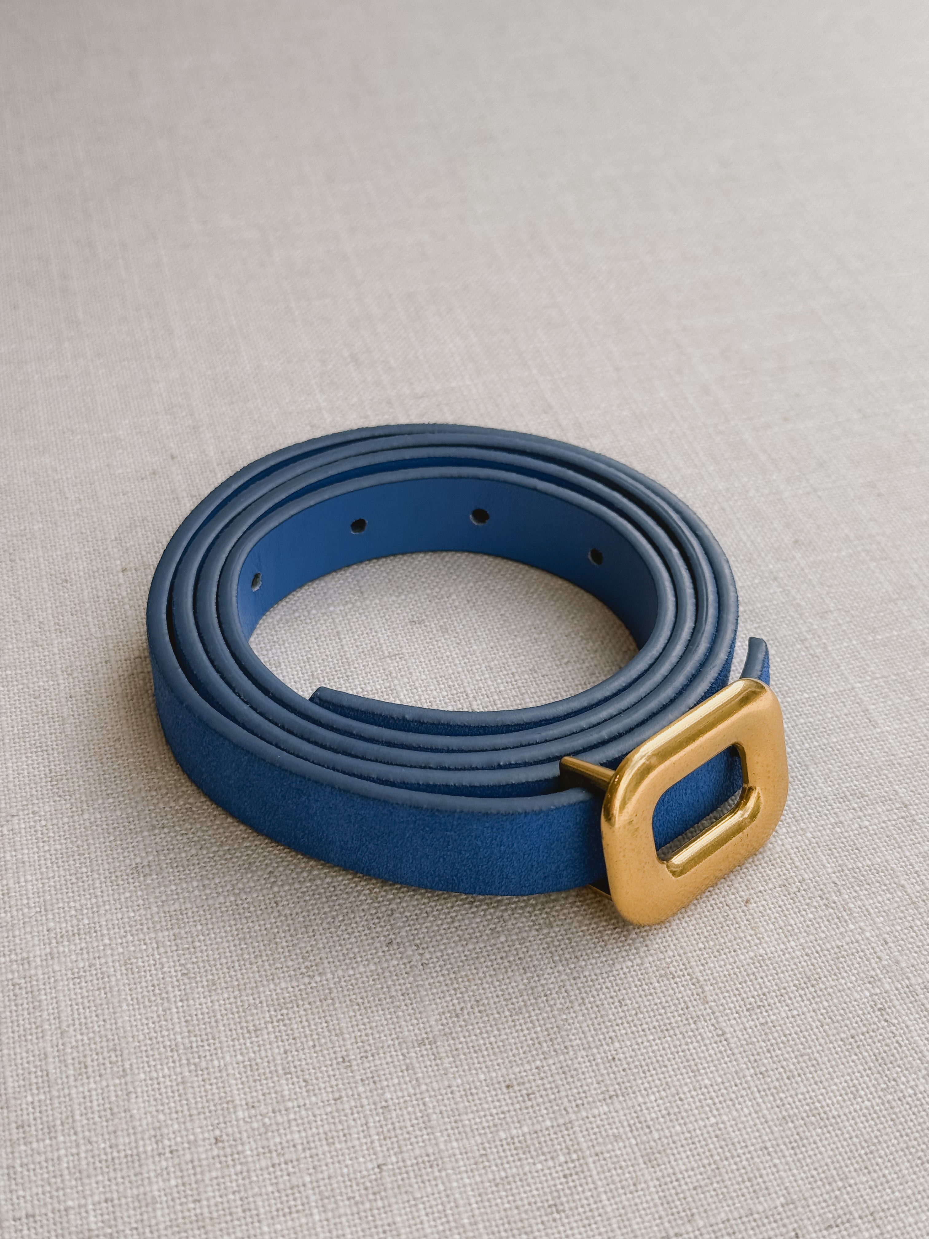 CELESTE LEATHER BELT BLUE