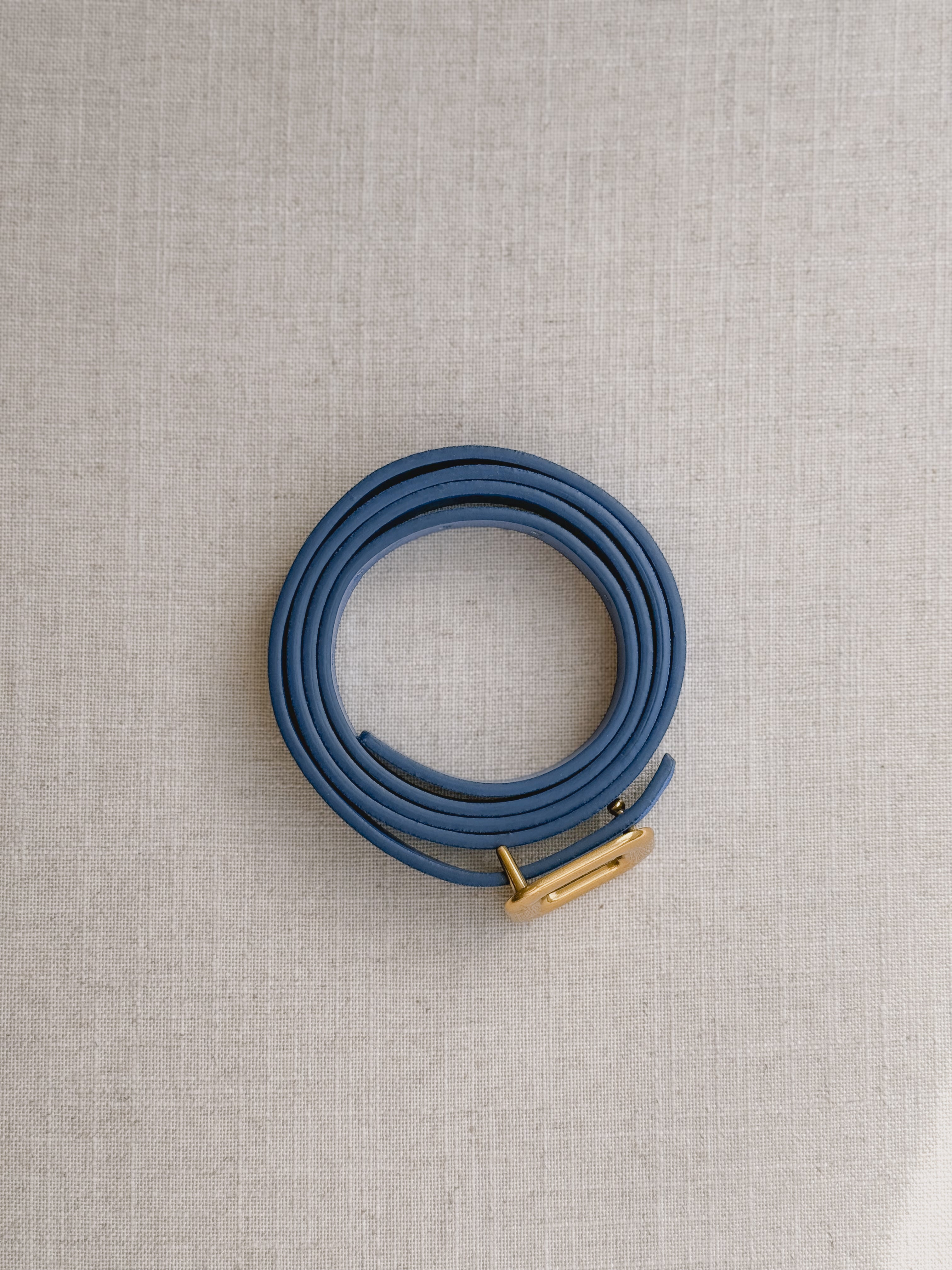 CELESTE LEATHER BELT BLUE