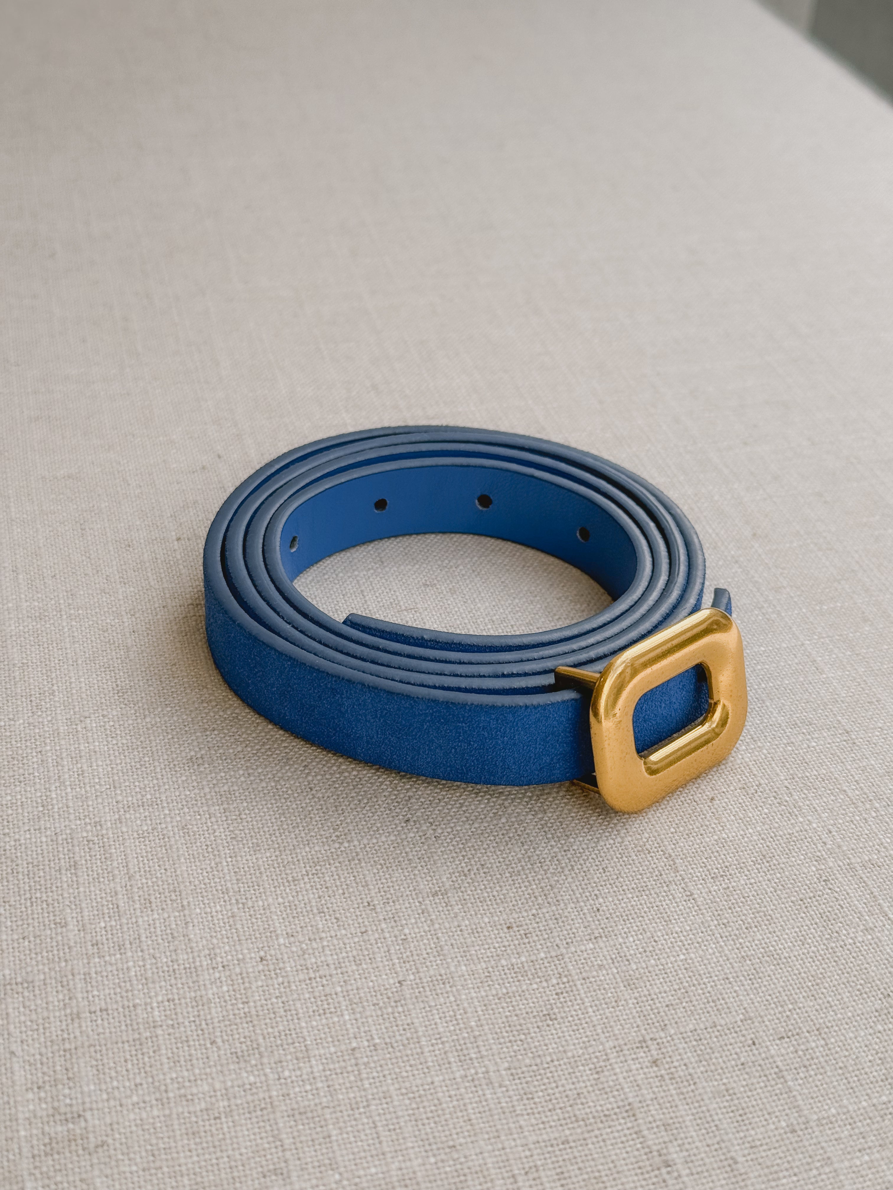 CELESTE LEATHER BELT BLUE