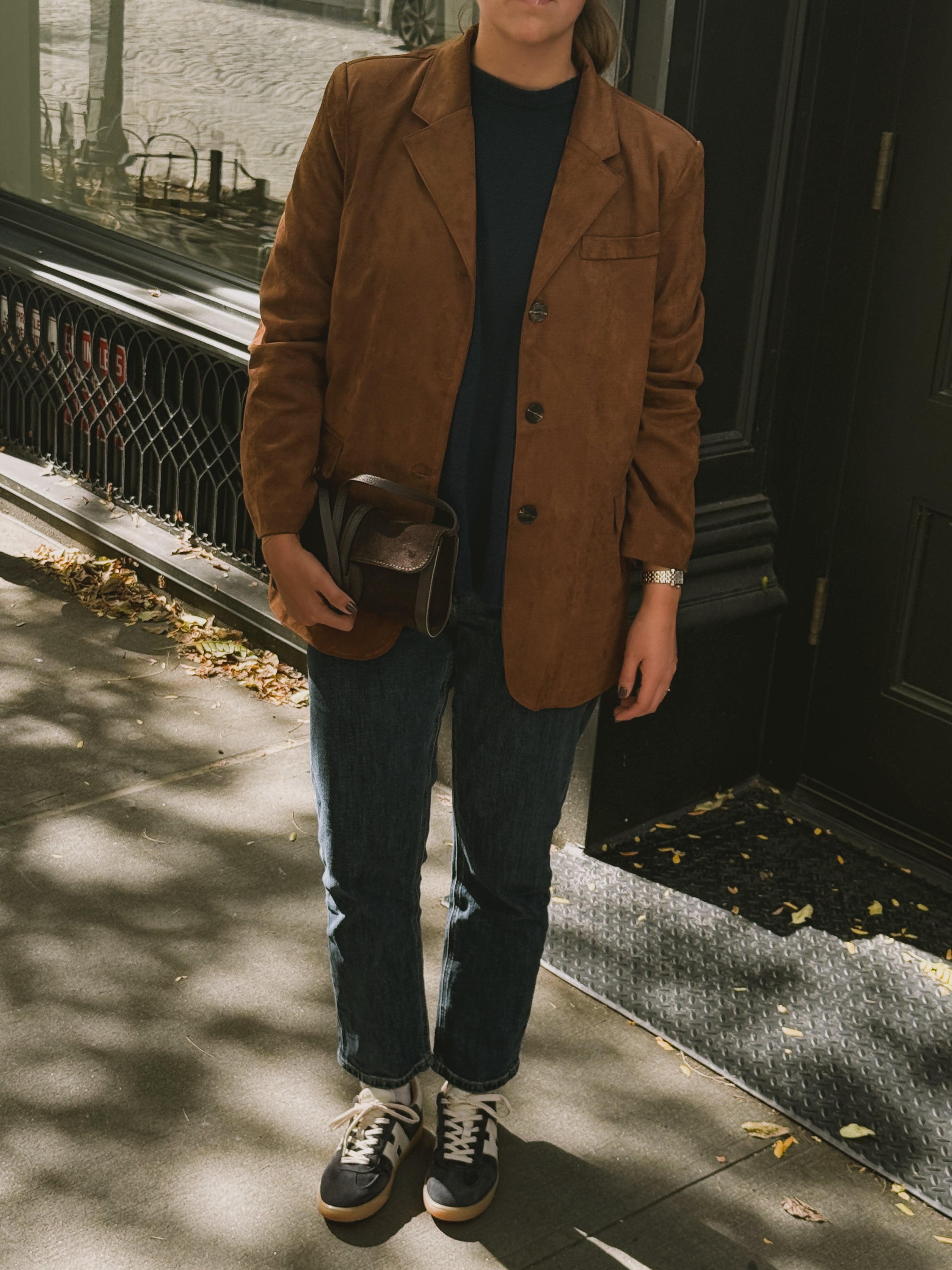 THE CASHMERE BLEND SPLIT KNIT NAVY