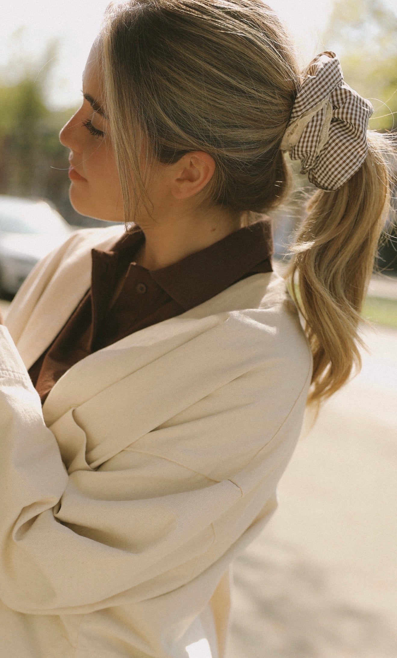 BLOCKED SCRUNCHIE BROWN