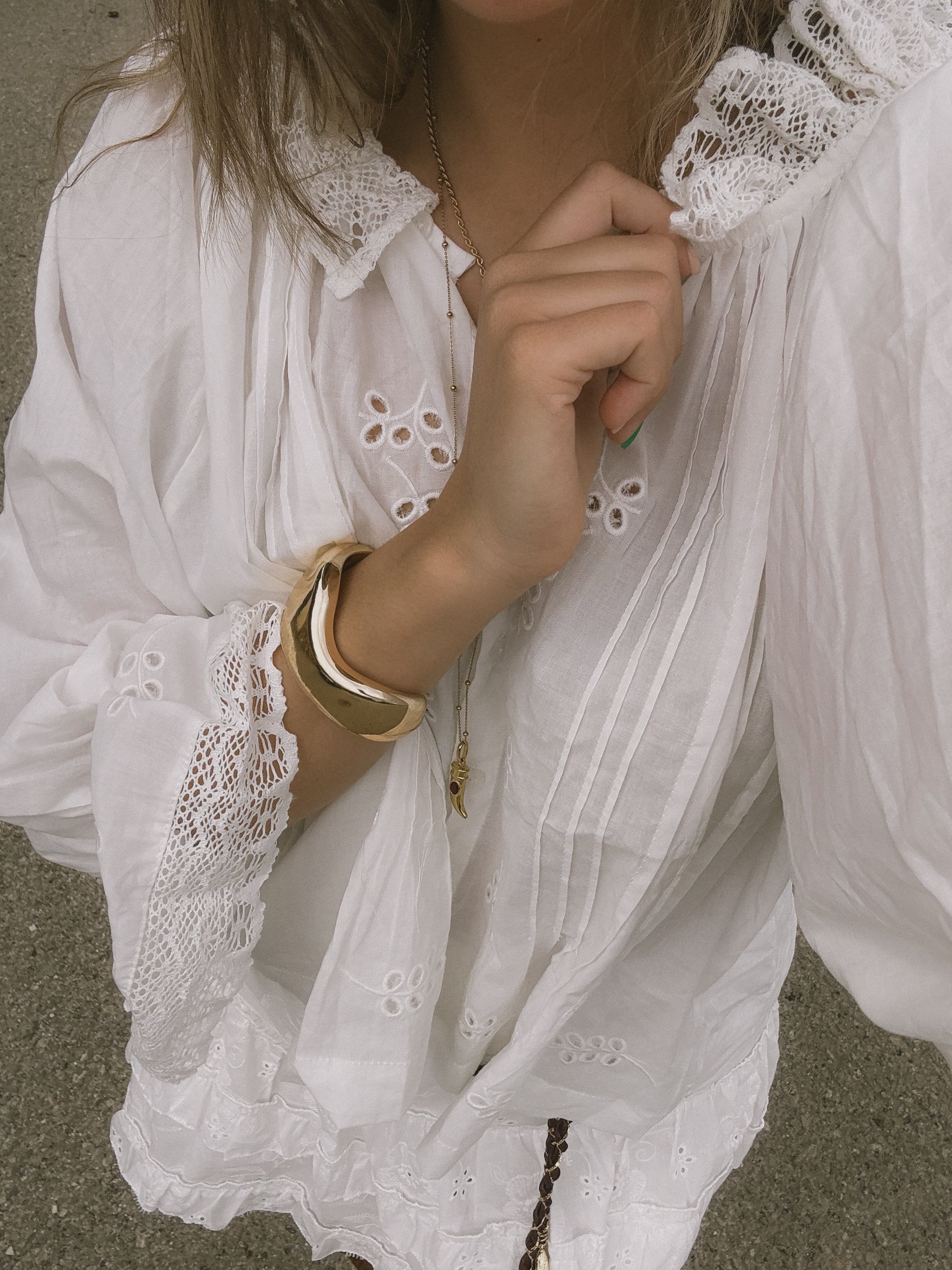 BRODERIE SAAR TOP WHITE