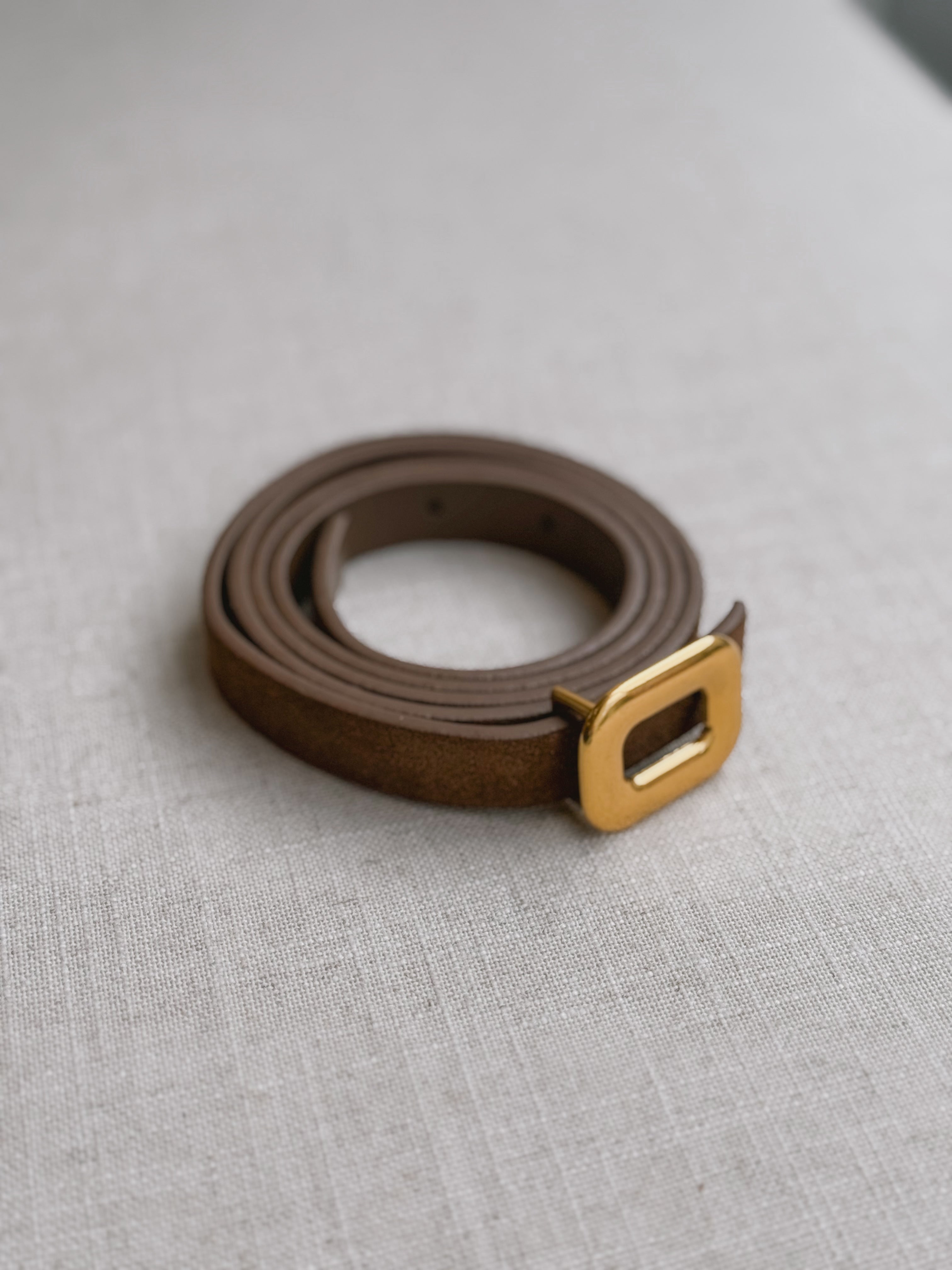 CELESTE LEATHER BELT CHOCO